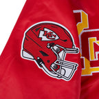 NFL KANSAS CITY CHIEFS BEST OF MEN'S RIB SATIN JACKET (RED/BLACK)