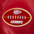 NFL KANSAS CITY CHIEFS BEST OF MEN'S LEATHER VARSITY JACKET (RED/WHITE)