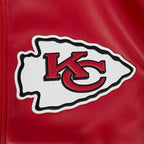 NFL KANSAS CITY CHIEFS BEST OF MEN'S LEATHER VARSITY JACKET (RED/WHITE)