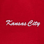 NFL KANSAS CITY CHIEFS TEAM BADGE BLOUSON COLLÉGIAL EN LAINE À BORDS CÔTELÉS POUR HOMME (ROUGE/BLANC)