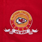NFL KANSAS CITY CHIEFS TEAM BADGE BLOUSON COLLÉGIAL EN LAINE À BORDS CÔTELÉS POUR HOMME (ROUGE/BLANC)