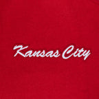 NFL KANSAS CITY CHIEFS TEAM BADGE BLOUSON COLLÉGIAL EN LAINE À BORDS CÔTELÉS POUR HOMME (ROUGE/BLANC)