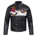 NFL KANSAS CITY CHIEFS BORN FOR SPORT BLOUSON MOTO POUR HOMME (NOIR/BLANC)