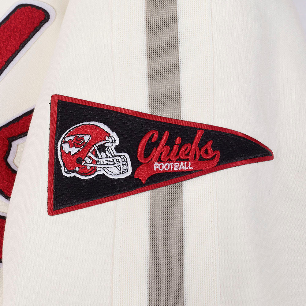 NFL KANSAS CITY CHIEFS PRO GAME DAY RETRO JACKET (EGGSHELL/TAUPE/EGGSHELL)