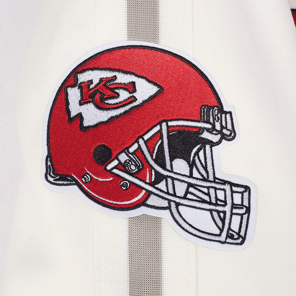 NFL KANSAS CITY CHIEFS PRO GAME DAY RETRO JACKET (EGGSHELL/TAUPE/EGGSHELL)