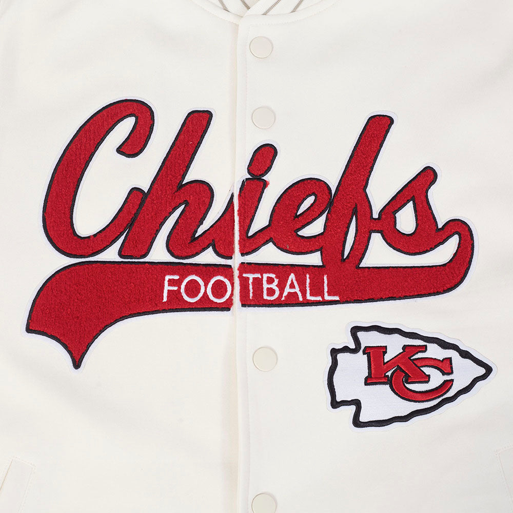 NFL KANSAS CITY CHIEFS PRO GAME DAY RETRO JACKET (EGGSHELL/TAUPE/EGGSHELL)