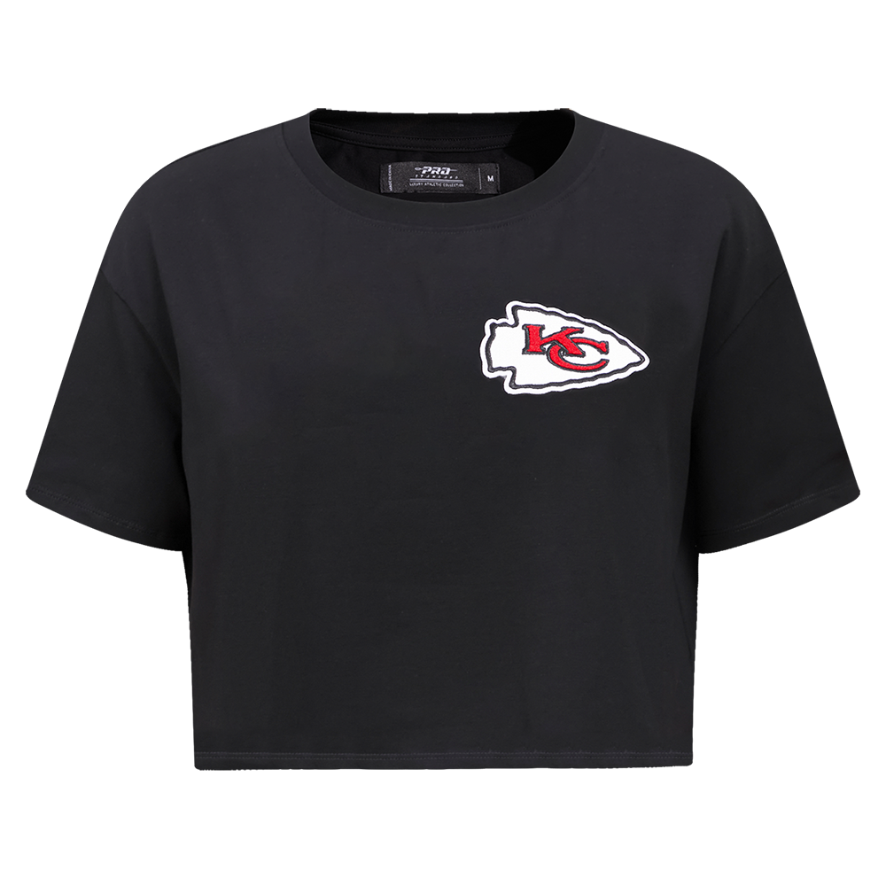 NFL KANSAS CITY CHIEFS CLASSIC WOMEN'S SINGLE JERSEY BOXY TEE (BLACK)