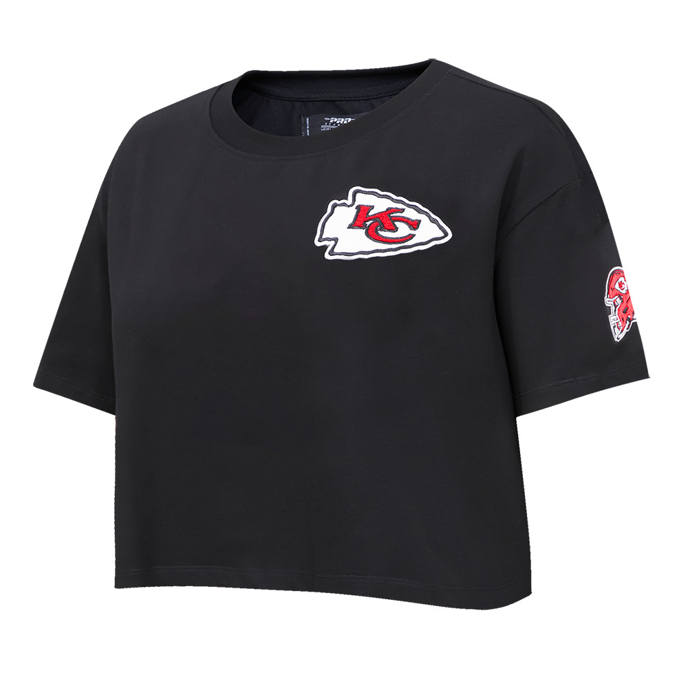 NFL KANSAS CITY CHIEFS CLASSIC WOMEN'S SINGLE JERSEY BOXY TEE (BLACK)