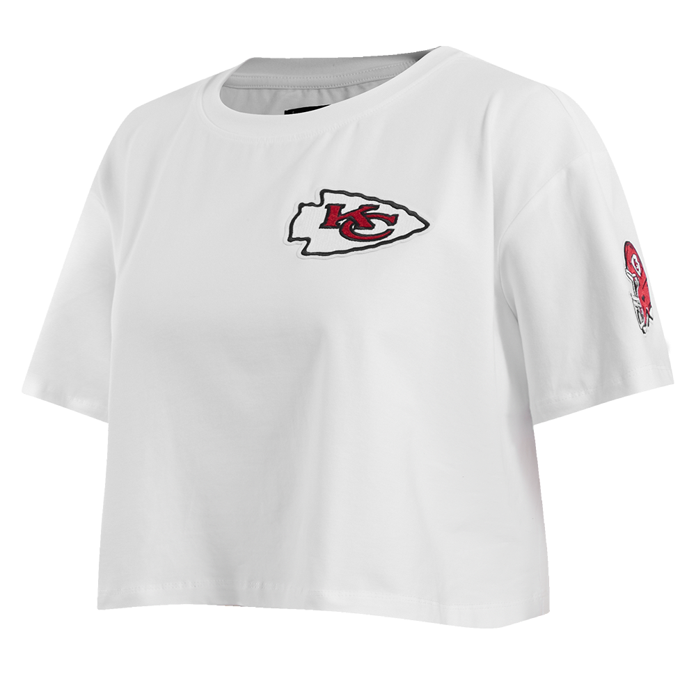 NFL KANSAS CITY CHIEFS CLASSIC WOMEN'S SINGLE JERSEY BOXY TEE (WHITE)