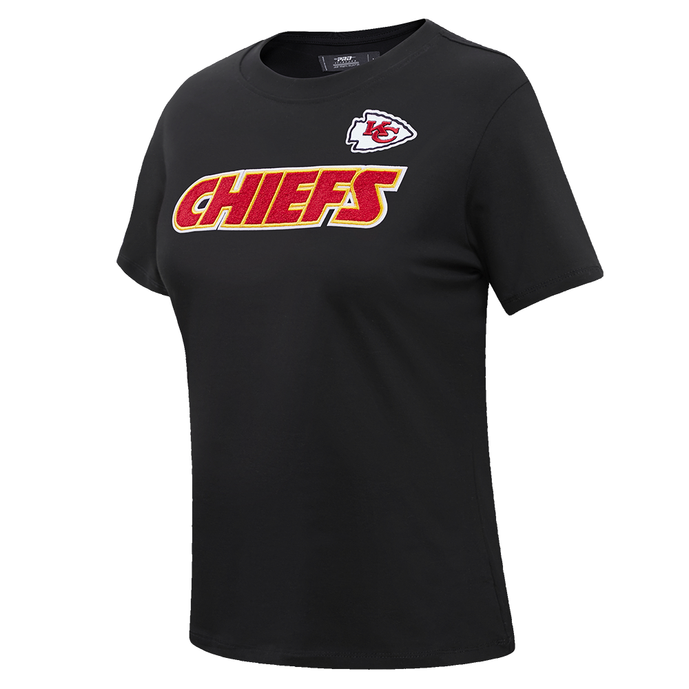 NFL KANSAS CITY CHIEFS CLASSIC SHORT SLEEVE WOMEN'S SINGLE JERSEY SLIM FIT TEE (BLACK)