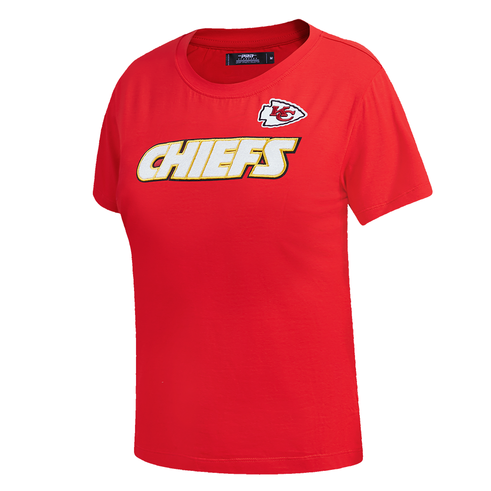 NFL KANSAS CITY CHIEFS CLASSIC SHORT SLEEVE WOMEN'S SINGLE JERSEY SLIM FIT TEE (RED)