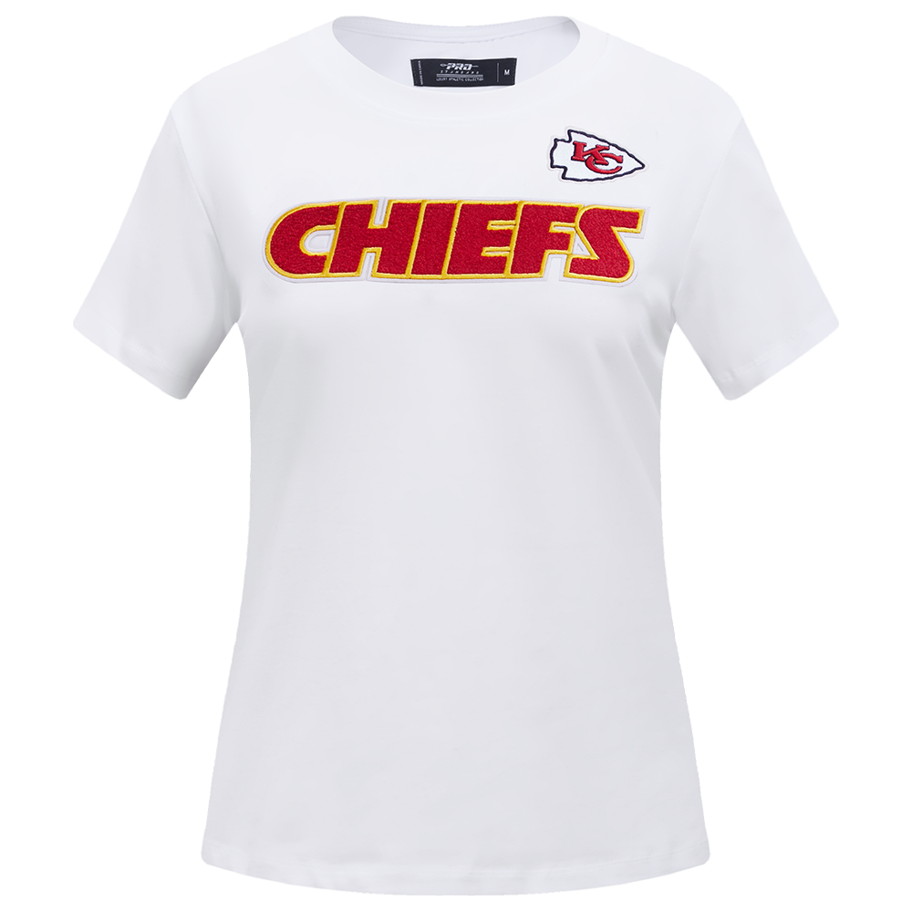 NFL KANSAS CITY CHIEFS CLASSIC T-SHIRT AJUSTÉ EN JERSEY SIMPLE À MANCHES COURTES POUR FEMME (BLANC)