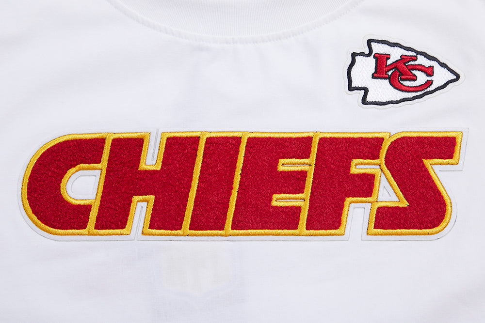 NFL KANSAS CITY CHIEFS CLASSIC T-SHIRT AJUSTÉ EN JERSEY SIMPLE À MANCHES COURTES POUR FEMME (BLANC)