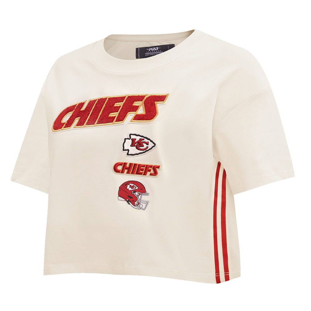 NFL KANSAS CITY CHIEFS RETRO CLASSIC T-SHIRT À COUPE CARRÉE POUR FEMME (COQUILLE D'ŒUF)