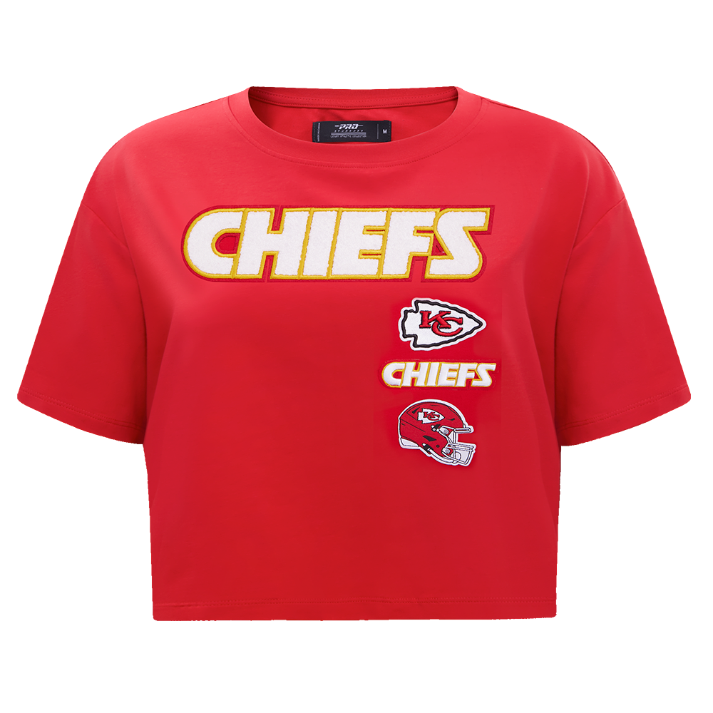 NFL KANSAS CITY CHIEFS RETRO CLASSIC T-SHIRT À COUPE CARRÉE POUR FEMME (ROUGE)