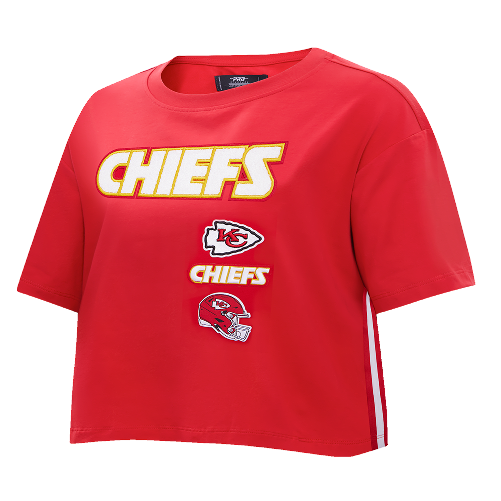 NFL KANSAS CITY CHIEFS RETRO CLASSIC T-SHIRT À COUPE CARRÉE POUR FEMME (ROUGE)