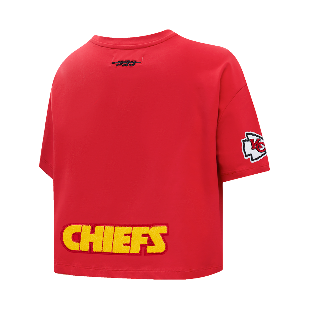 NFL KANSAS CITY CHIEFS PATRICK MAHOMES #15 CLASSIC PNN T-SHIRT EN JERSEY SIMPLE À COUPE CARRÉE POUR FEMME (ROUGE)