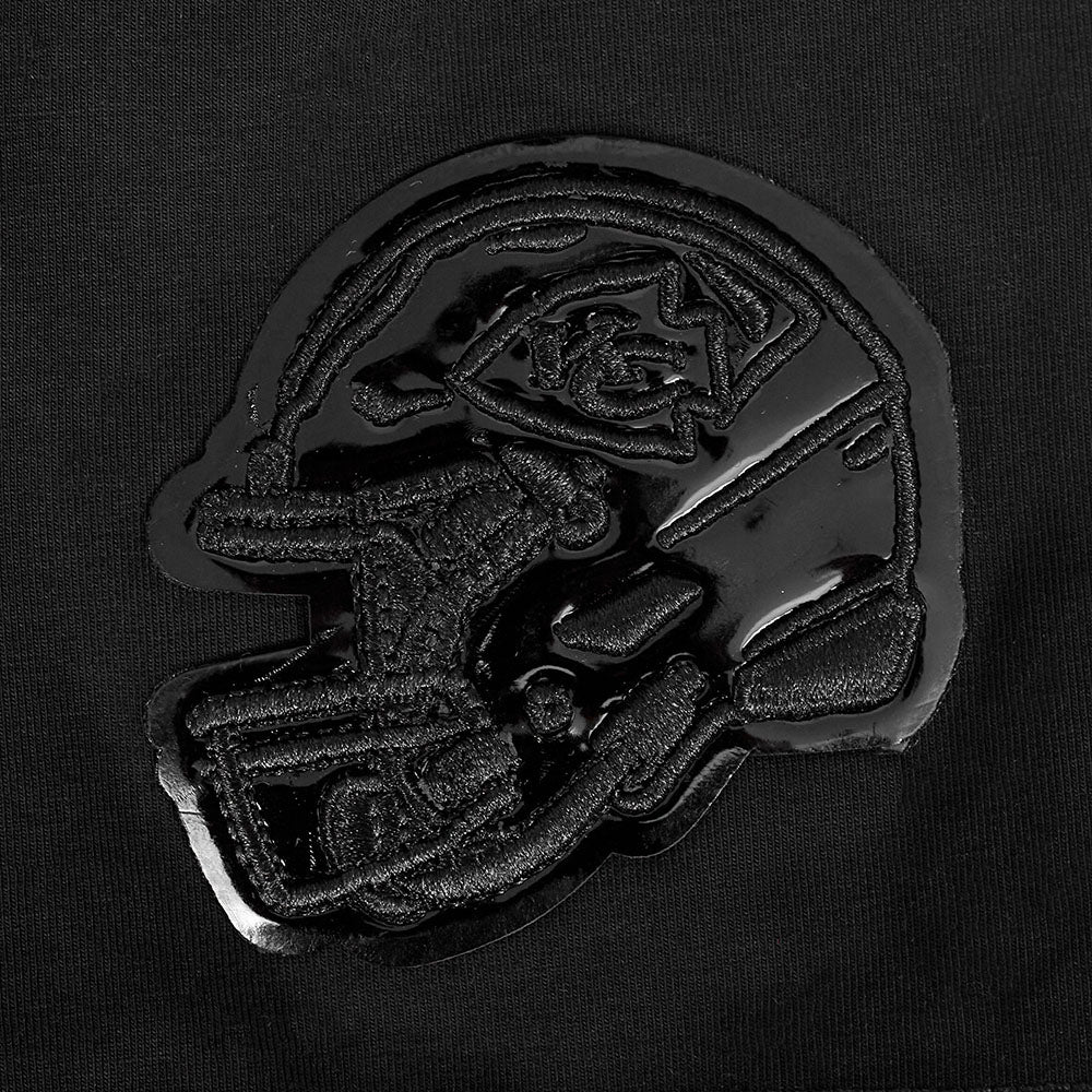 NFL KANSAS CITY CHIEFS TRIPLE BLACK WOMEN'S SINGLE JERSEY BOXY TEE (TRIPLE BLACK)