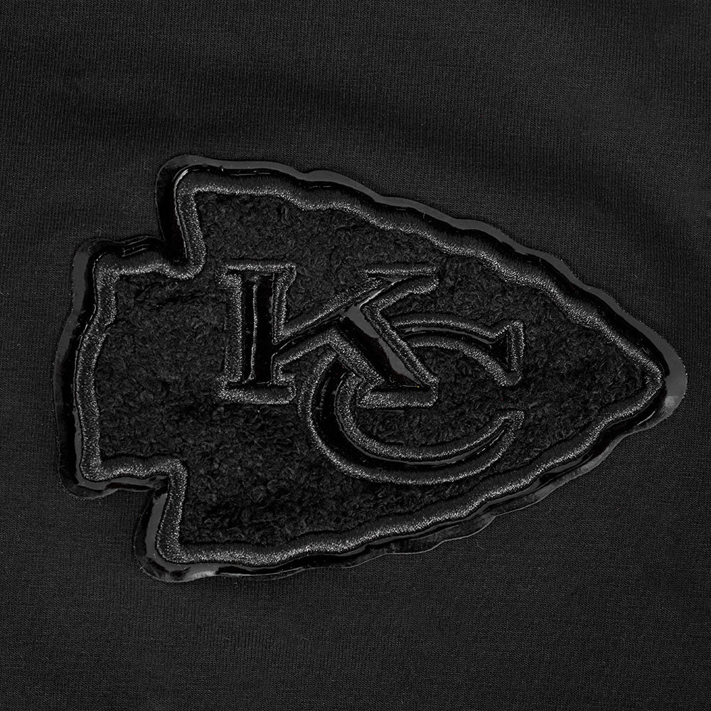 NFL KANSAS CITY CHIEFS TRIPLE BLACK WOMEN'S SINGLE JERSEY BOXY TEE (TRIPLE BLACK)