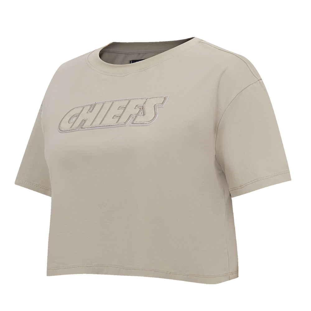 NFL KANSAS CITY CHIEFS NEUTRAL WOMEN'S BOXY TEE (TAUPE)