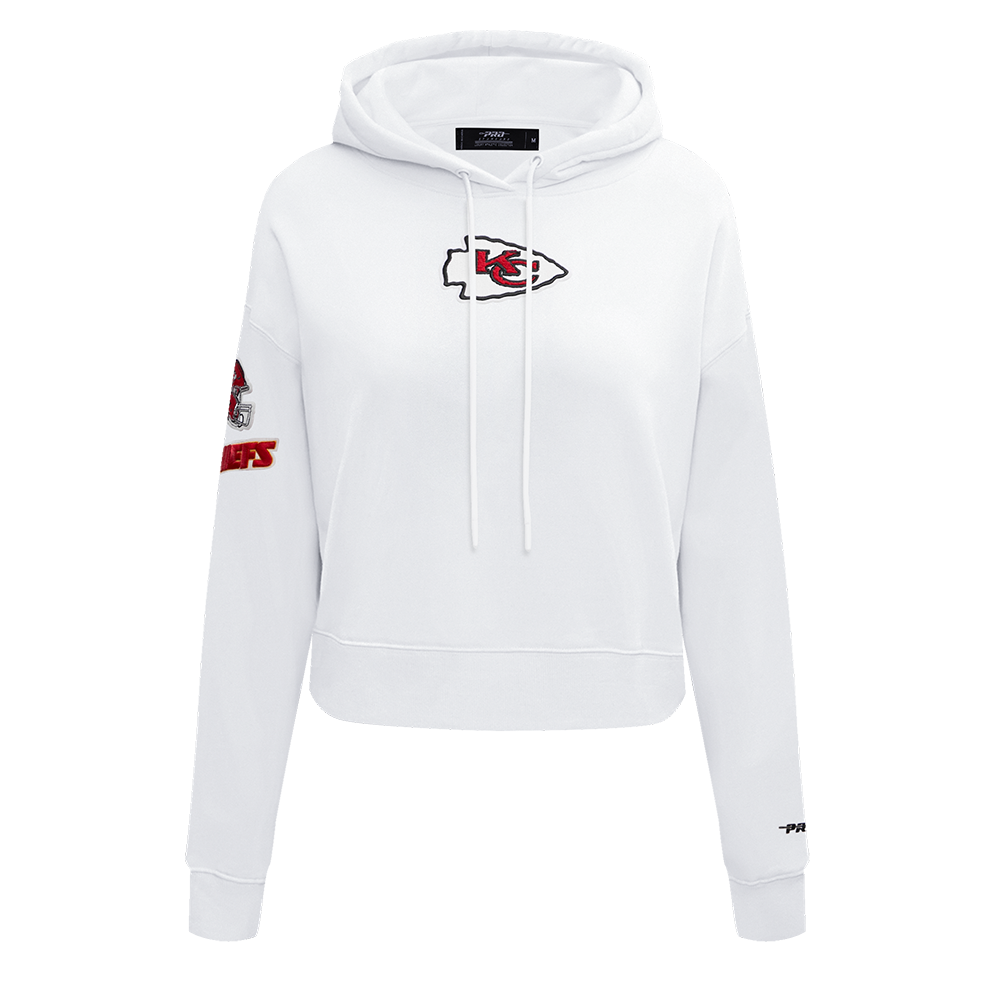 NFL KANSAS CITY CHIEFS CLASSIC CHANDAIL À CAPUCHON COURT EN MOLLETON POUR FEMME (BLANC)