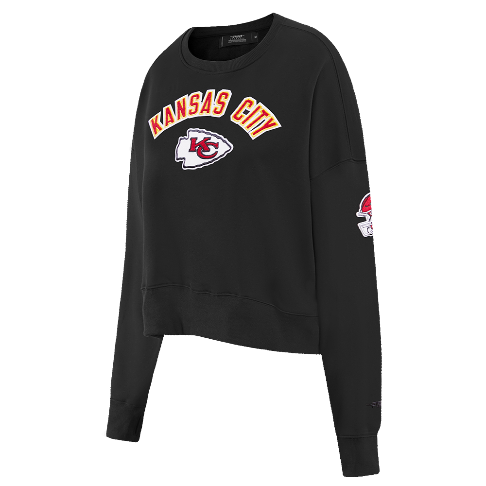 NFL KANSAS CITY CHIEFS CLASSIC WOMEN'S FLEECE CREWNECK (BLACK)