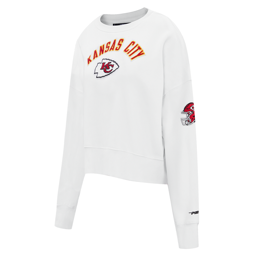 NFL KANSAS CITY CHIEFS CLASSIC WOMEN'S FLEECE CREWNECK (WHITE)