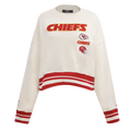 NFL KANSAS CITY CHIEFS RETRO CLASSIC CHANDAIL À COL ROND CÔTELÉ POUR FEMME (COQUILLE D'ŒUF/ROUGE)