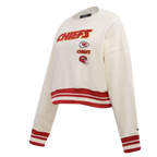 NFL KANSAS CITY CHIEFS RETRO CLASSIC CHANDAIL À COL ROND CÔTELÉ POUR FEMME (COQUILLE D'ŒUF/ROUGE)