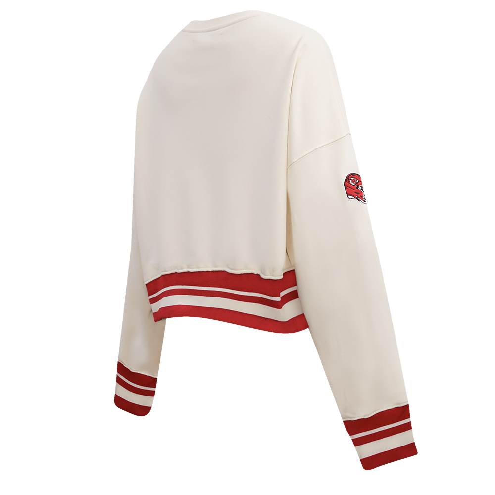 NFL KANSAS CITY CHIEFS RETRO CLASSIC CHANDAIL À COL ROND CÔTELÉ POUR FEMME (COQUILLE D'ŒUF/ROUGE)