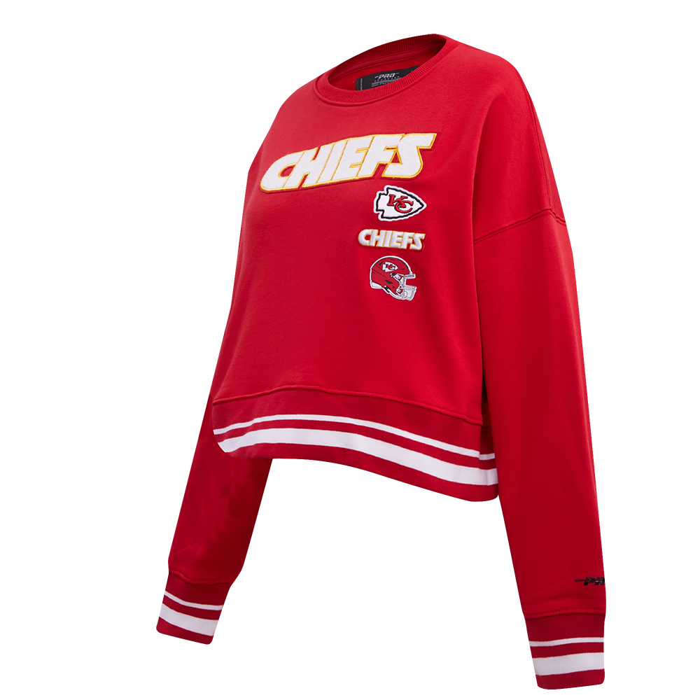 NFL KANSAS CITY CHIEFS RETRO CLASSIC WOMEN'S RIB CREWNECK (RED)