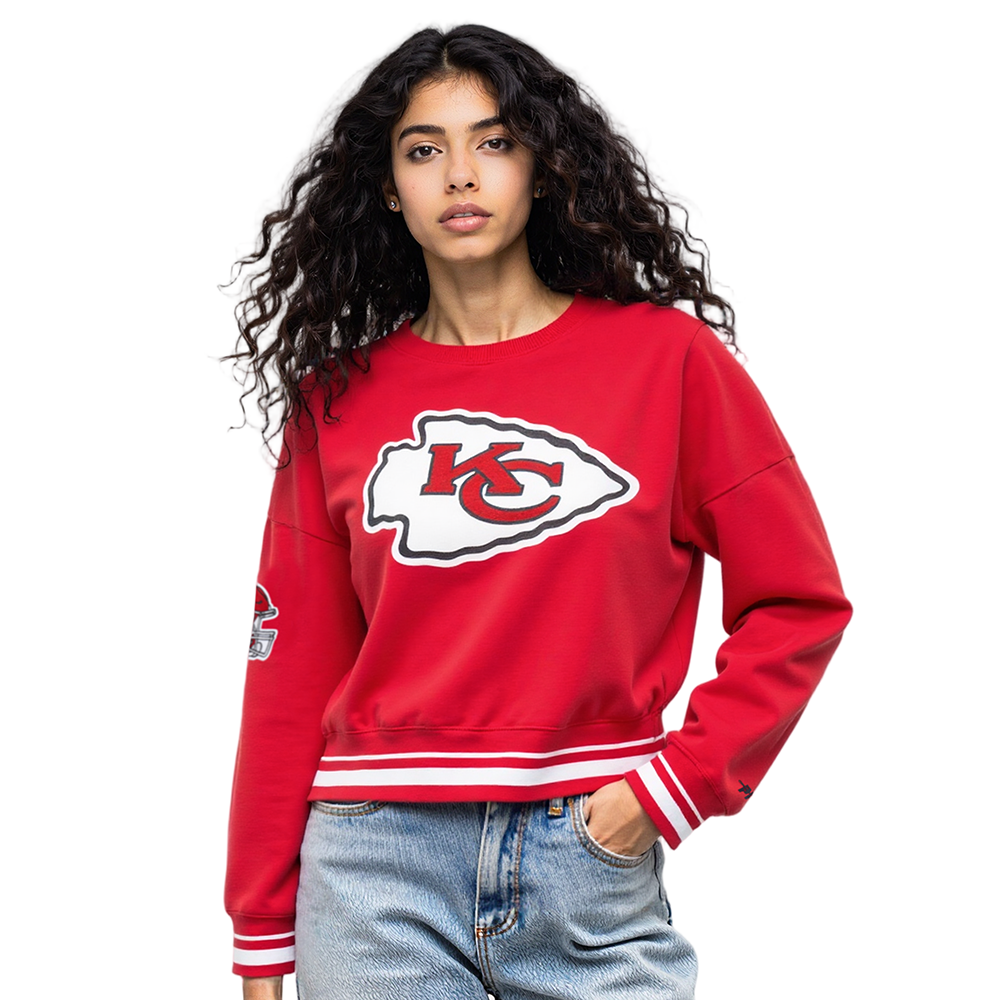 NFL KANSAS CITY CHIEFS CHANDAIL À COL ROND MASHUP CÔTELÉ POUR FEMME (ROUGE)