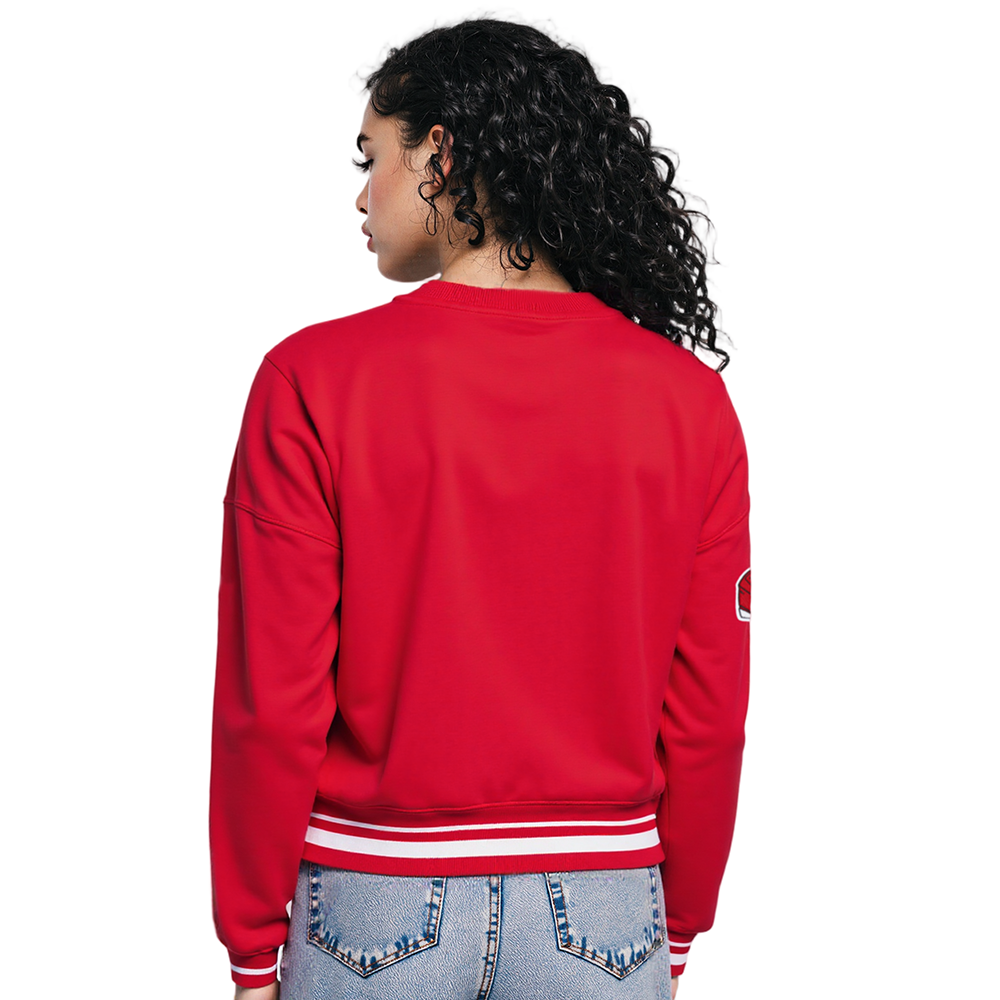 NFL KANSAS CITY CHIEFS MASHUP WOMEN'S RIB CREWNECK (RED)
