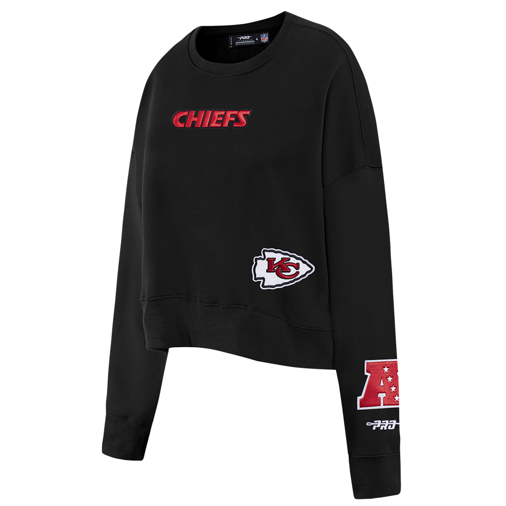 NFL KANSAS CITY CHIEFS WINGSPAN CHANDAIL À COL ROND EN MOLLETON POUR FEMME (NOIR)