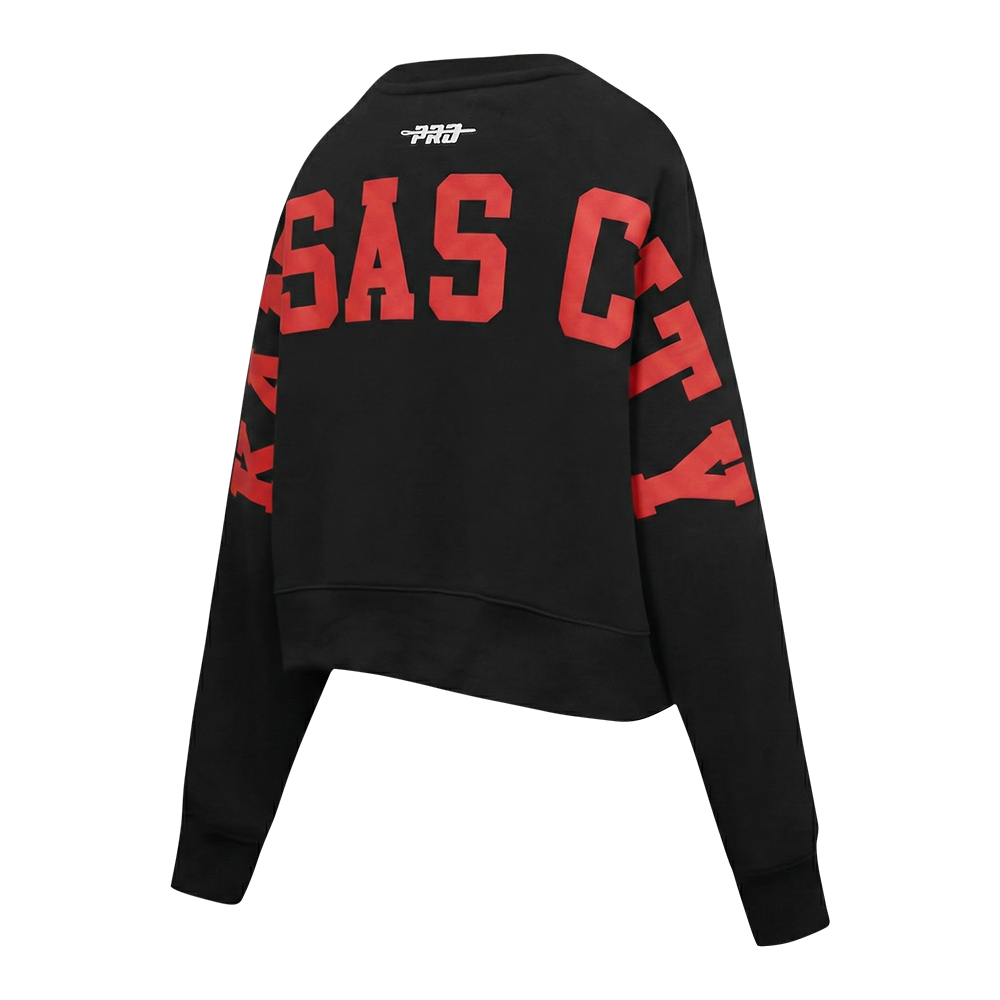 NFL KANSAS CITY CHIEFS WINGSPAN CHANDAIL À COL ROND EN MOLLETON POUR FEMME (NOIR)