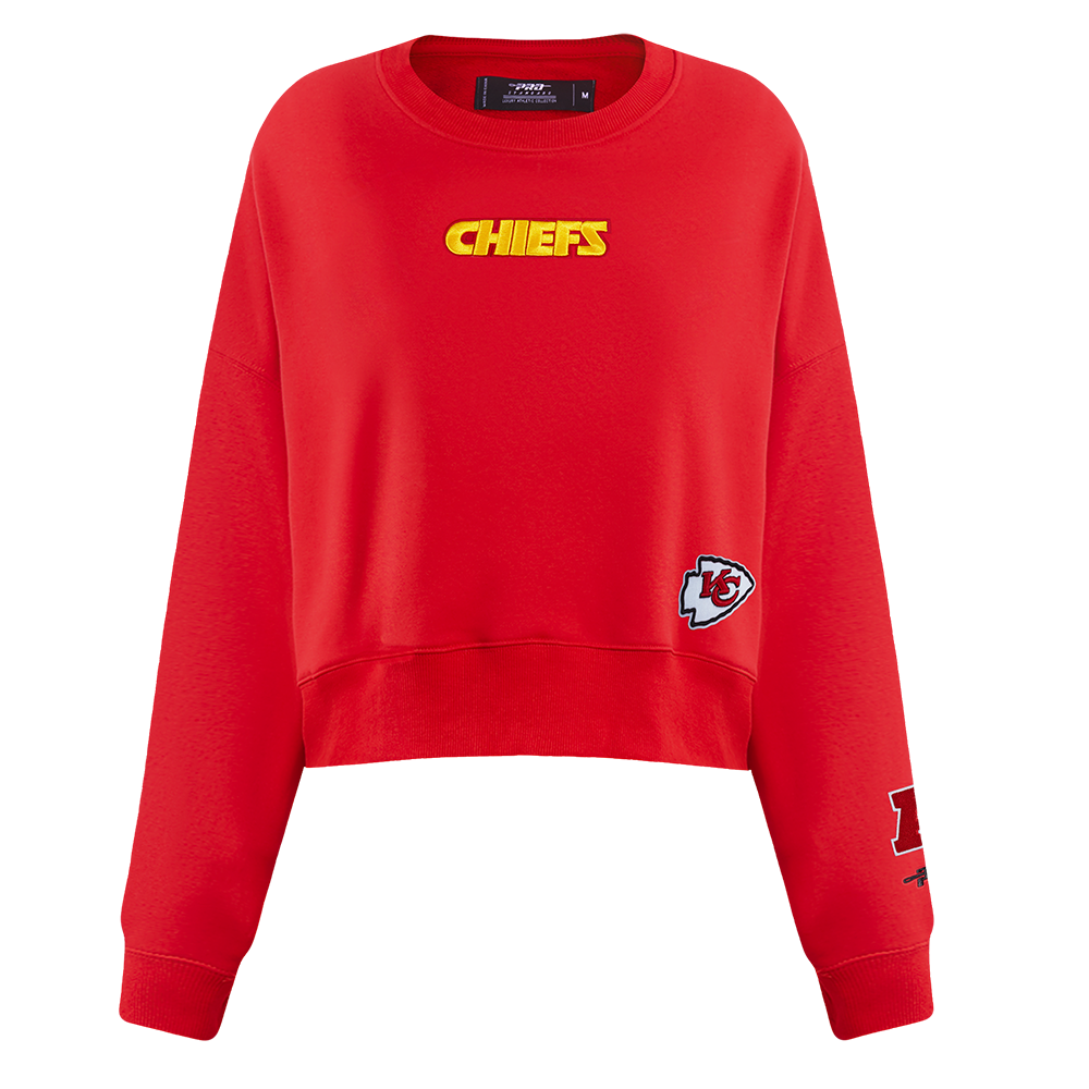 NFL KANSAS CITY CHIEFS WINGSPAN WOMEN'S FLEECE CREWNECK (RED)