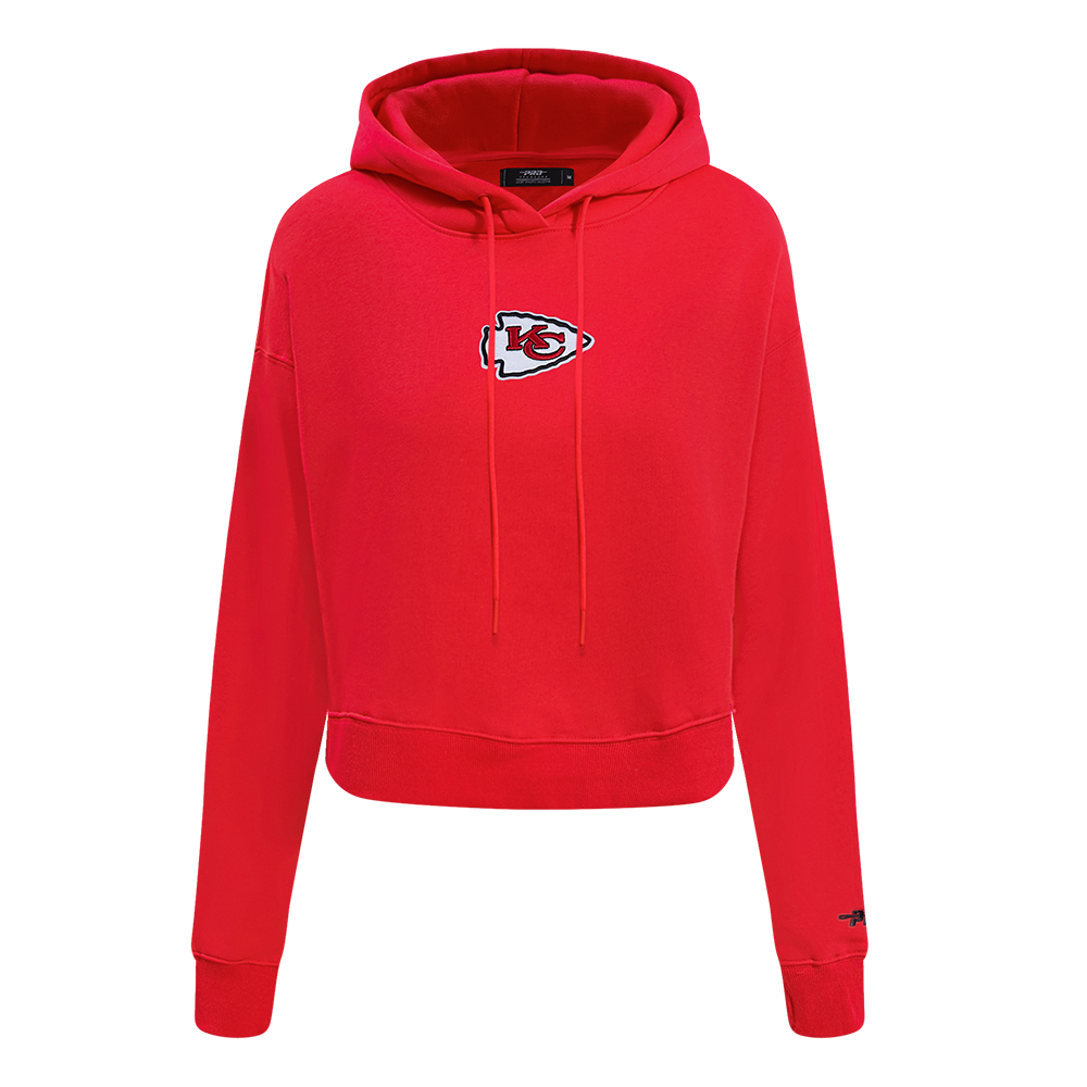 NFL KANSAS CITY CHIEFS WINGSPAN WOMEN'S FLC CROPPED PO HOODIE (RED)