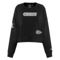 NFL KANSAS CITY CHIEFS REVERSE FRENCH TERRY WOMEN'S FLEECE CREWNECK (BLACK)