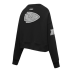 NFL KANSAS CITY CHIEFS REVERSE FRENCH TERRY WOMEN'S FLEECE CREWNECK (BLACK)