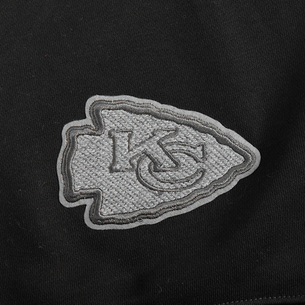 NFL KANSAS CITY CHIEFS REVERSE FRENCH TERRY WOMEN'S FLEECE CREWNECK (BLACK)