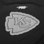 NFL KANSAS CITY CHIEFS REVERSE FRENCH TERRY WOMEN'S FLEECE CREWNECK (BLACK)