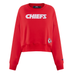 NFL KANSAS CITY CHIEFS GAME DAY CLASSICS WOMEN'S DOUBLE KNIT CREWNECK (RED)