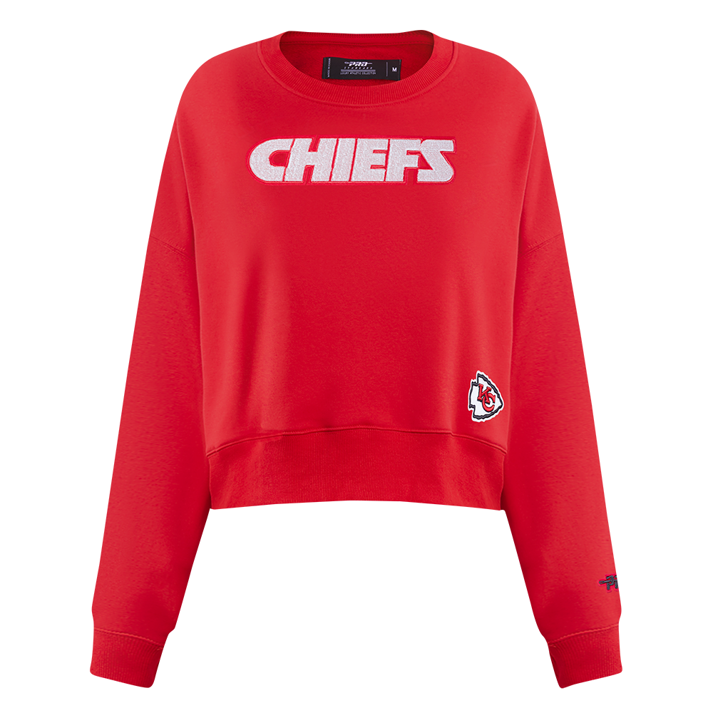 NFL KANSAS CITY CHIEFS GAME DAY CLASSICS WOMEN'S DOUBLE KNIT CREWNECK (RED)