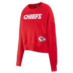 NFL KANSAS CITY CHIEFS GAME DAY CLASSICS WOMEN'S DOUBLE KNIT CREWNECK (RED)