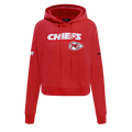 NFL KANSAS CITY CHIEFS GAME DAY CLASSICS WOMEN'S DK CROPPED PO HOODIE (RED)