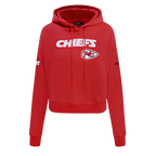 NFL KANSAS CITY CHIEFS GAME DAY CLASSICS WOMEN'S DK CROPPED PO HOODIE (RED)