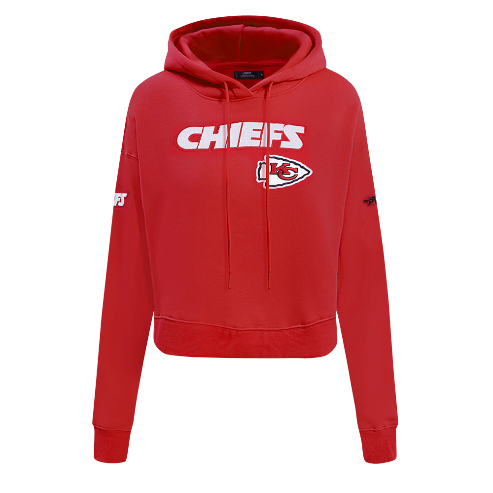 NFL KANSAS CITY CHIEFS GAME DAY CLASSICS WOMEN'S DK CROPPED PO HOODIE (RED)