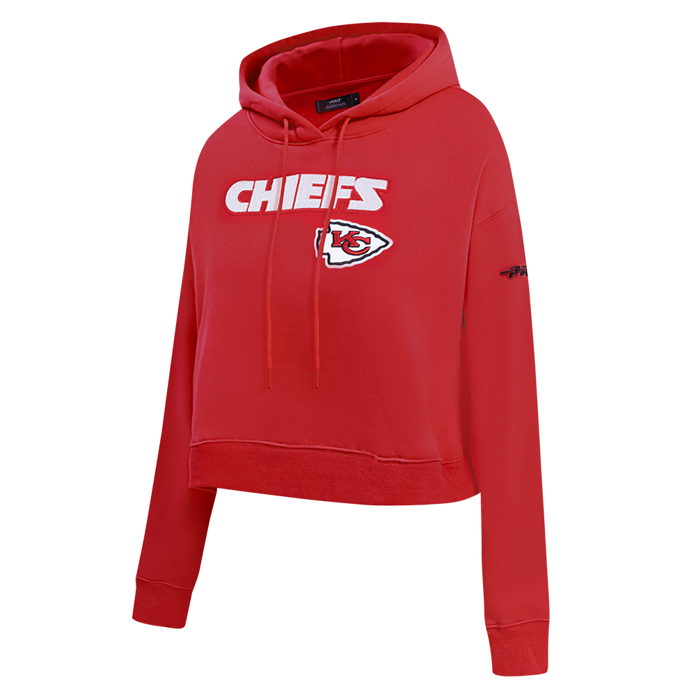 NFL KANSAS CITY CHIEFS GAME DAY CLASSICS WOMEN'S DK CROPPED PO HOODIE (RED)