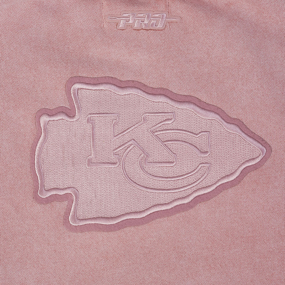 NFL KANSAS CITY CHIEFS WASHED CLASSIC CHANDAIL À COL ROND EN MOLLETON FRANÇAIS DÉLAVÉ À L'ENZYME POUR FEMME (MAUVE DÉLAVÉ)