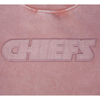 NFL KANSAS CITY CHIEFS WASHED CLASSIC CHANDAIL À COL ROND EN MOLLETON FRANÇAIS DÉLAVÉ À L'ENZYME POUR FEMME (MAUVE DÉLAVÉ)